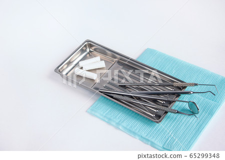 Group of tools, accessories for dental treatment. 65299348