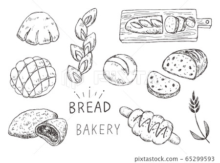 各種粗糙的手繪麵包插圖 各種粗糙的手繪麵包插圖 65299593