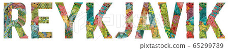 Reykjavik city is the capital of Iceland. Vector decorative zentangle object for decoration 65299789