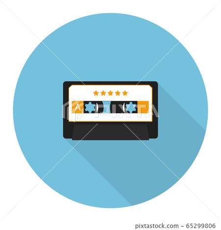 Flat music audio cassette vector illustration Flat music audio cassette vector illustration 65299806