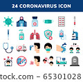 Set of COVID-19 Coronavirus Flat Icons 65301028