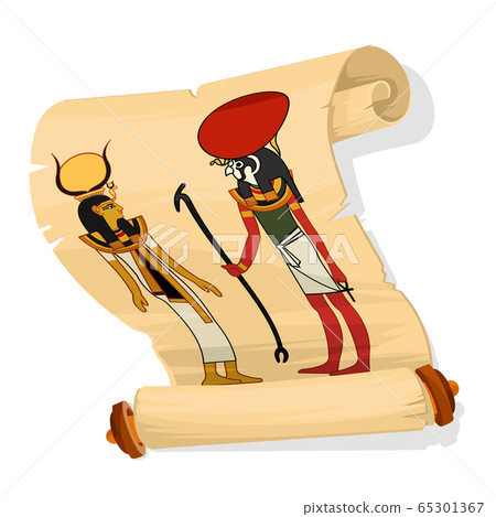 Cartoon Color Old Egypt Papyrus Scroll. Vector Cartoon Color Old Egypt Papyrus Scroll. Vector 65301367