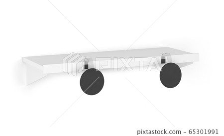 Blank wobbler tag on a market shelf mockup Blank wobbler tag on a market shelf mockup 65301991