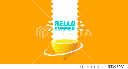 Vector Hello Summer Beach Party Horizontal Stock Illustration