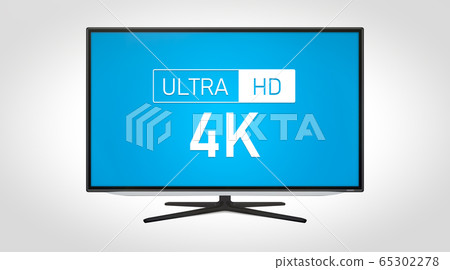 4K high resolution television. TV set with logo 4K high resolution television. TV set with logo 65302278