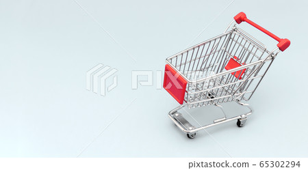 Shopping trolley. Internet shopping concept Shopping trolley. Internet shopping concept 65302294