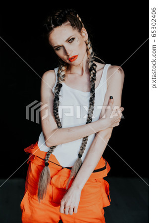 mechanic with tools woman with braids f mechanic with tools woman with braids f 65302406