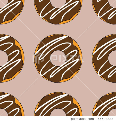 Seamless pattern with donuts. Template for background, banner, card, poster. Vector EPS10 Seamless pattern with donuts. Template for background, banner, card, poster. Vector EPS10 65302888