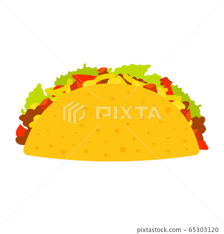 Taco Mexico food. Tacos with meat and vegetable. 65303120