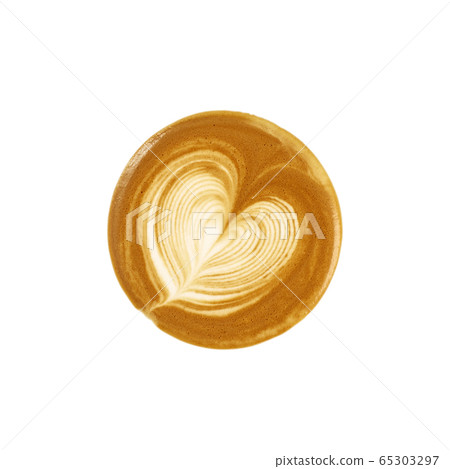 Top view of hot coffee latte foam Top view of hot coffee latte foam 65303297