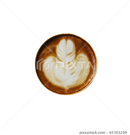Top view of hot coffee latte foam Top view of hot coffee latte foam 65303299