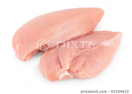 Fresh chicken fillet isolated on white background with clipping path and full depth of field. Fresh chicken fillet isolated on white background with clipping path and full depth of field. 65304620