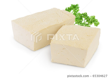 tofu cheese isolated on white background with clipping path and full depth of field, tofu cheese isolated on white background with clipping path and full depth of field, 65304627