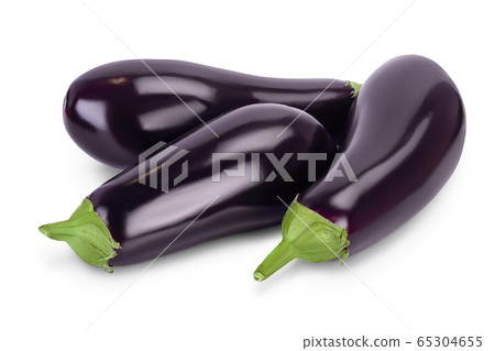 Eggplant or aubergine isolated on white background with clipping path and full depth of field Eggplant or aubergine isolated on white background with clipping path and full depth of field 65304655