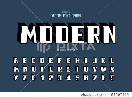 Shadow bold font and alphabet vector, Modern Typeface and letter number design, Graphic text on background Shadow bold font and alphabet vector, Modern Typeface and letter number design, Graphic text on background 65307219