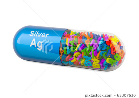 Silver Ag Dietary Supplement 3d Rendering Stock Illustration 65307630 Pixta