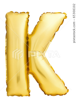 Letter K made of inflatable balloon isolated on white 65308102