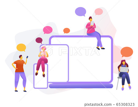 Cartoon icon with social media communication... - Stock Illustration  [65308323] - PIXTA