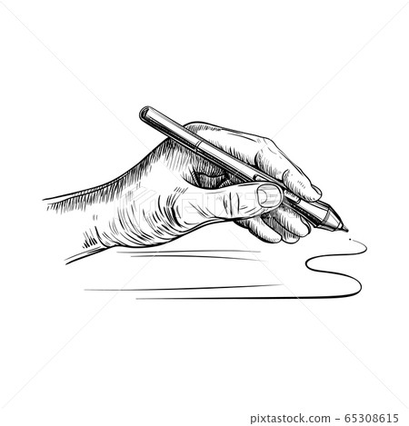 Left hand holds the stylus for drawing Left hand holds the stylus for drawing 65308615