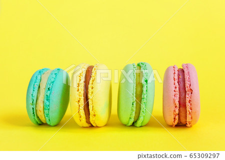 French sweet cookie. Minimal food bakery concept. French sweet cookie. Minimal food bakery concept. 65309297