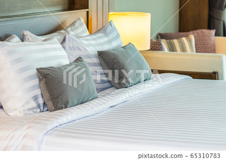 Pillow on bed decoration interior of bedroom interior 65310783