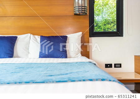 Pillow on bed decoration interior of bedroom interior Pillow on bed decoration interior of bedroom interior 65311241