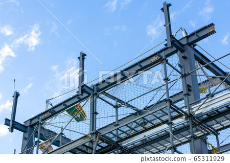 Construction site scaffolding steel erection Construction site scaffolding steel erection 65311929