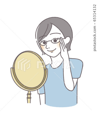 Woman trying glasses Woman trying glasses 65314132