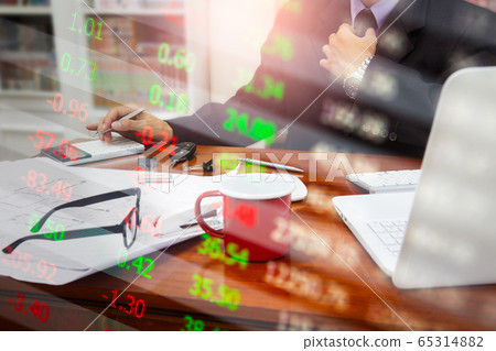 Stock market or forex trading graph and 65314882