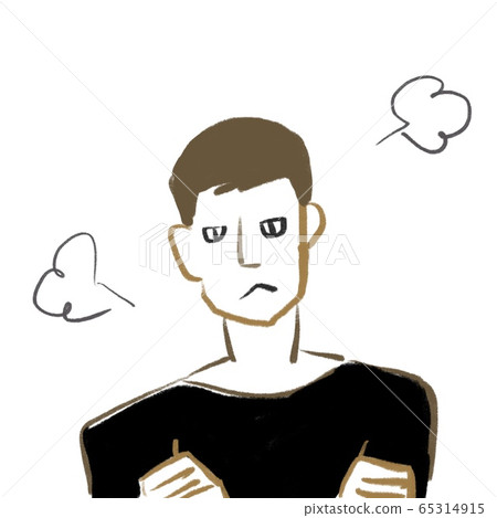 Angry man with folded arms on white background - Stock Illustration ...