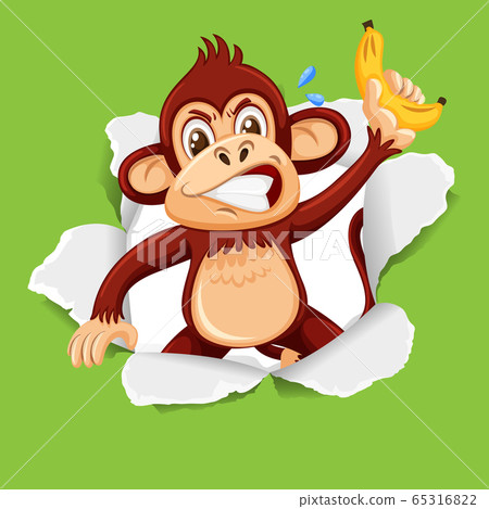 Background template design with wild monkey on Background template design with wild monkey on 65316822