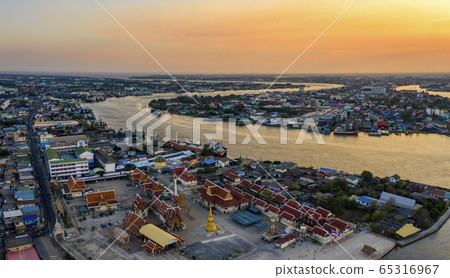 aerial view of Mahachai Town in Samuth sakorn aerial view of Mahachai Town in Samuth sakorn 65316967