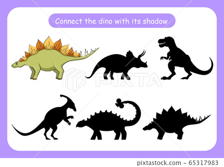 Worksheet connect the dinosaur with its shadow. Worksheet connect the dinosaur with its shadow. 65317983