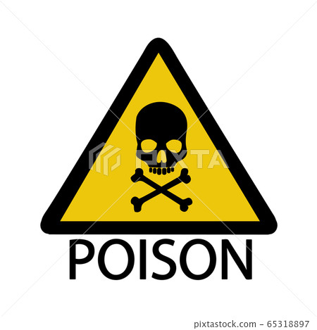Warning sign with skull 65318897