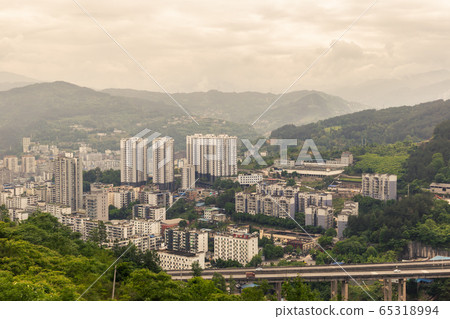 Beautiful view of country side from Wulong in Chongqing, China. Beautiful view of country side from Wulong in Chongqing, China. 65318994
