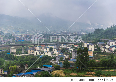 Beautiful view of country side from Wulong in Chongqing, China. Beautiful view of country side from Wulong in Chongqing, China. 65318996