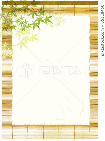 Sudare：Sudare夏季仲夏裝飾框和紙日式裝飾框水彩亮 65319450