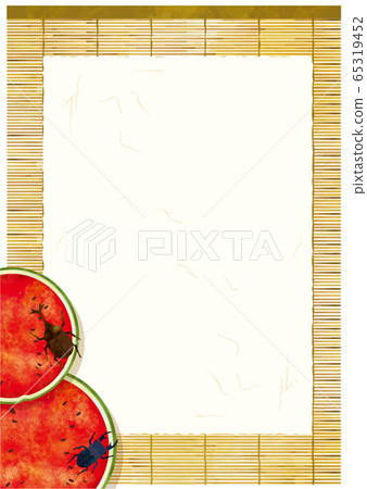 Sudare：Sudare夏季仲夏裝飾框和紙日式裝飾框水彩亮 65319452