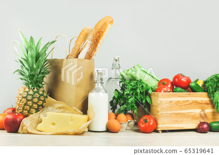 Grocery. chest full of fruits and vegetables 65319641