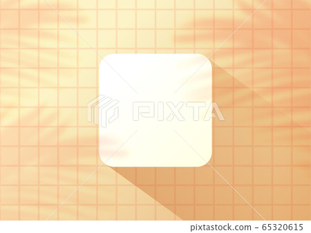 Top view yellow tiles background with palm leaves for product display. Showroom shoot render. Top view yellow tiles background with palm leaves for product display. Showroom shoot render. 65320615