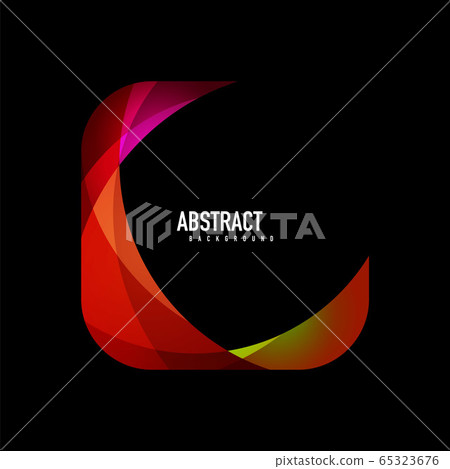 Geometric logo template, flowing waves with text Geometric logo template, flowing waves with text 65323676