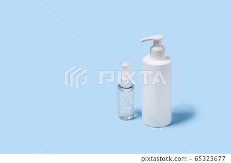 Blue background with medical supplies. Blue background with medical supplies. 65323677