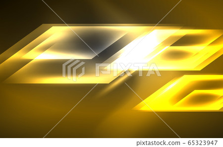 Dynamic neon shiny abstract background. Trendy abstract layout template for business or technology presentation, internet poster or web brochure cover, wallpaper 65323947