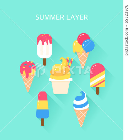 Summer Layer Collection 6 - Stock Illustration [65323976] - PIXTA