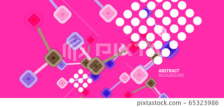 Abstract square dot connections, flat style multicolored geometric background for Wallpaper, Banner, Background, Card, Book Illustration, landing page or poster design 65323986
