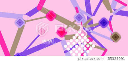 Abstract square dot connections, flat style multicolored geometric background for Wallpaper, Banner, Background, Card, Book Illustration, landing page or poster design 65323991