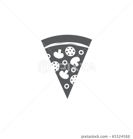 Pizza Slice Icon on white background 65324588