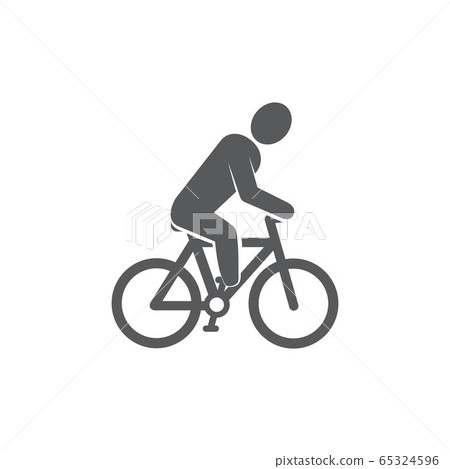 Cyclist icon on white background Cyclist icon on white background 65324596