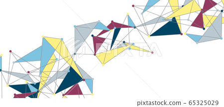 Line points connections, triangular technology design. Abstract geometric background Line points connections, triangular technology design. Abstract geometric background 65325029