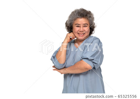 Portrait of asian senior women smile isolated over 65325556
